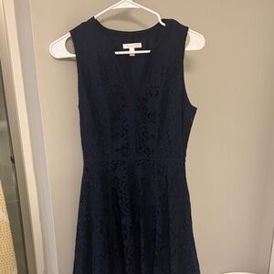 LC Lauren Conrad Navy Lace Mini Dress